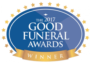 This is the logo for the 2017 good funeral awards winner
